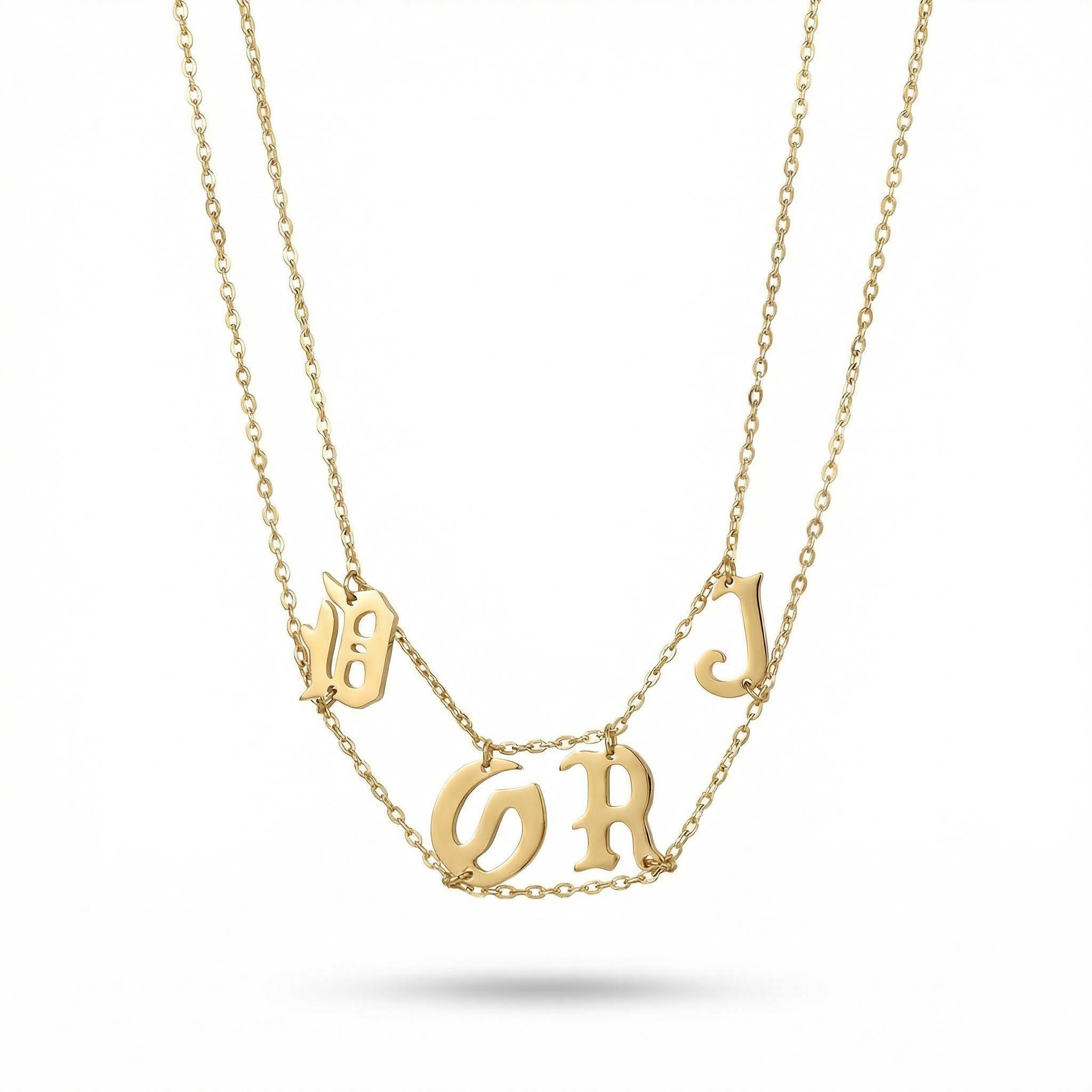 Personalized Double Layered Name Necklace Choker