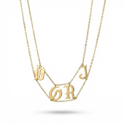 Personalized Double Layered Name Necklace Choker