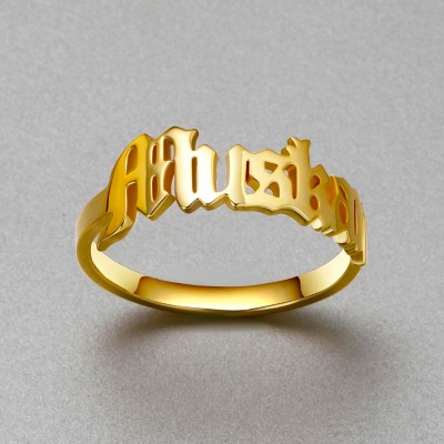Personalized Old English Name Rings
