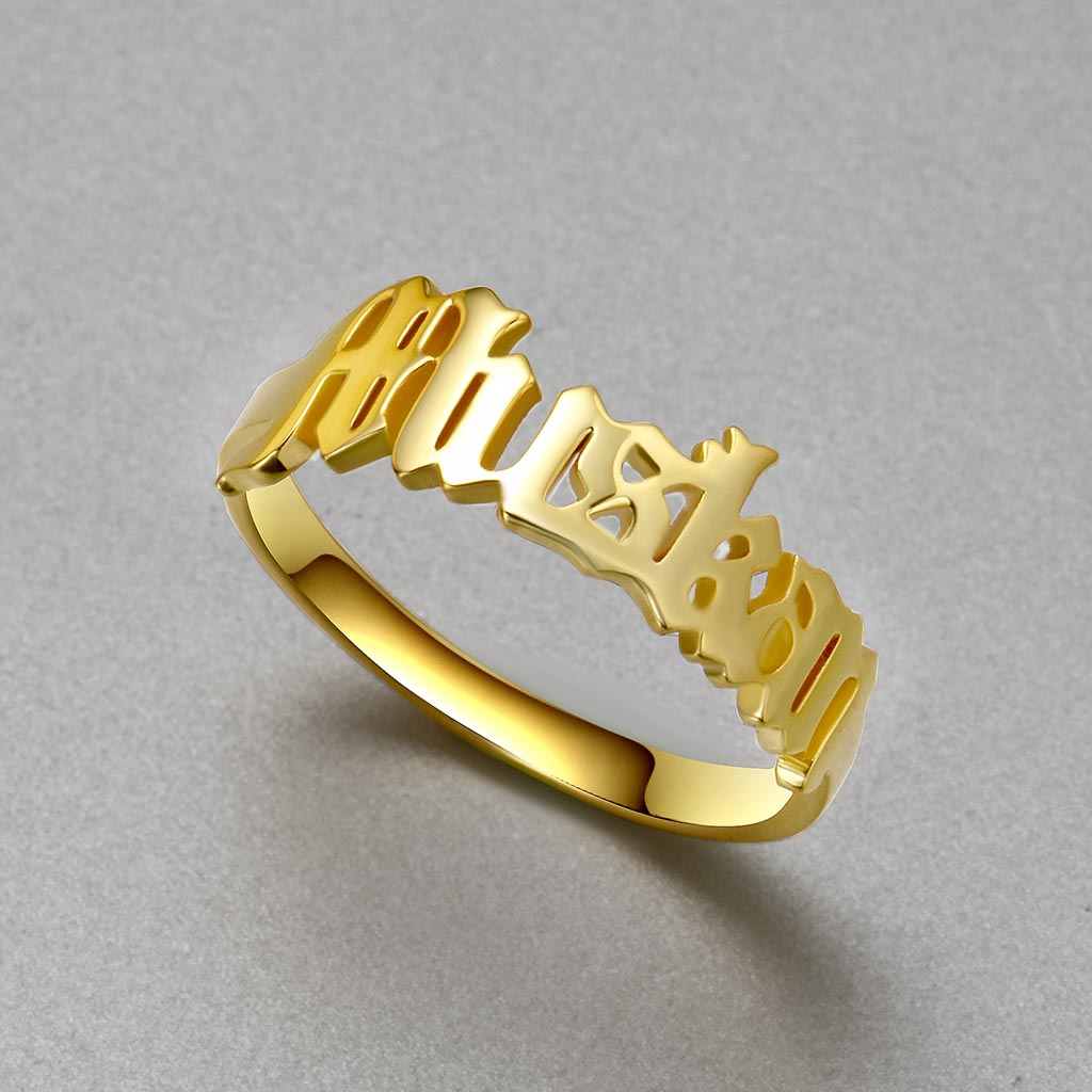 Personalized Old English Name Rings