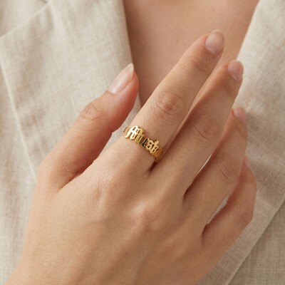 Personalized Old English Name Rings