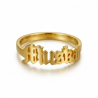 Personalized Old English Name Rings