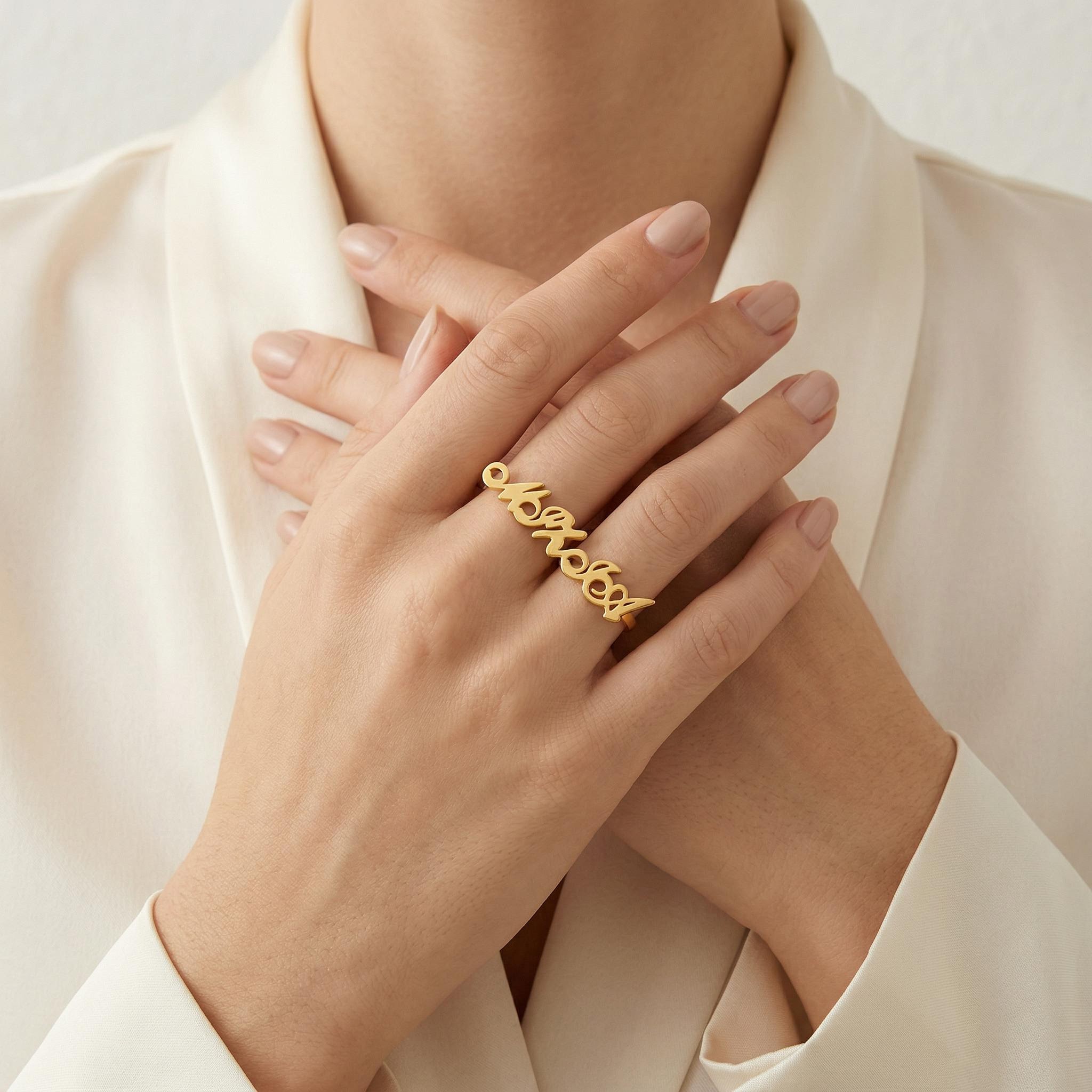 Personalized Two Finger Name Rings