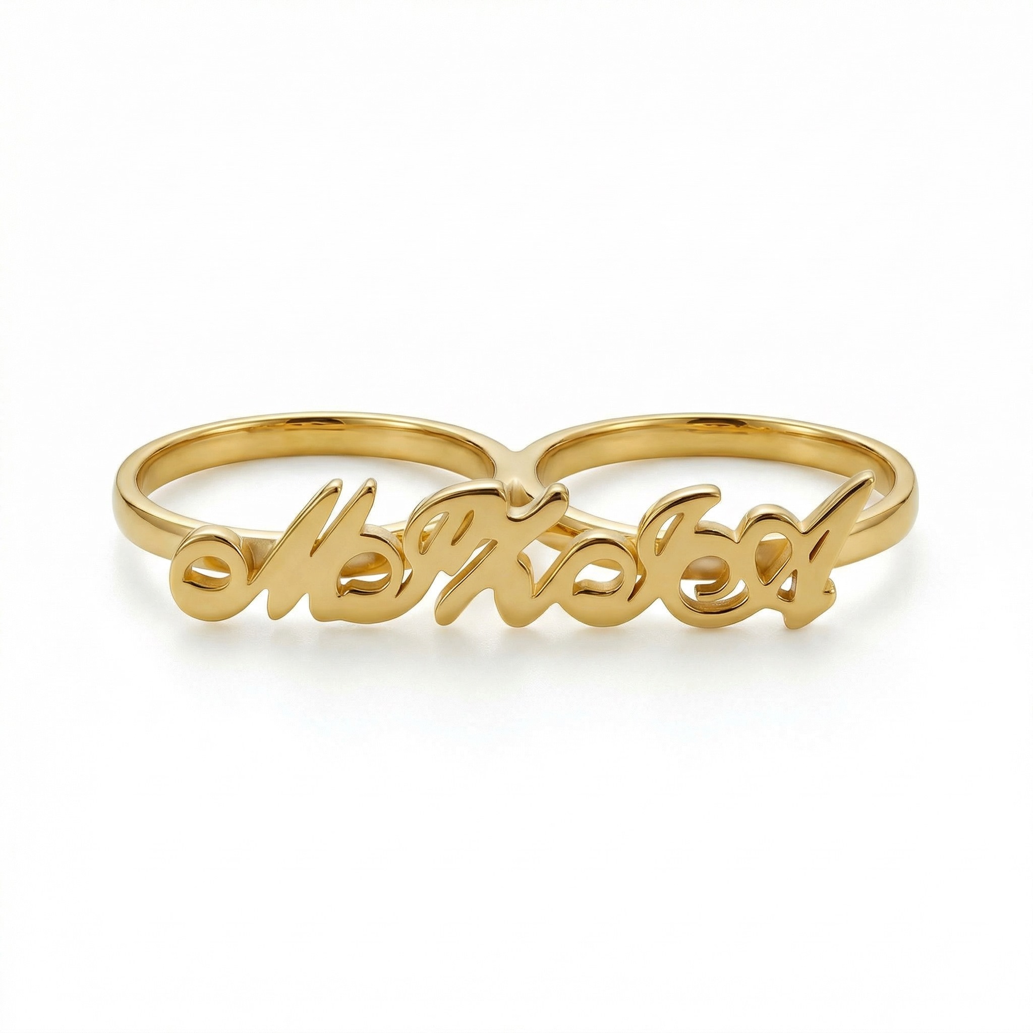 Personalized Two Finger Name Rings