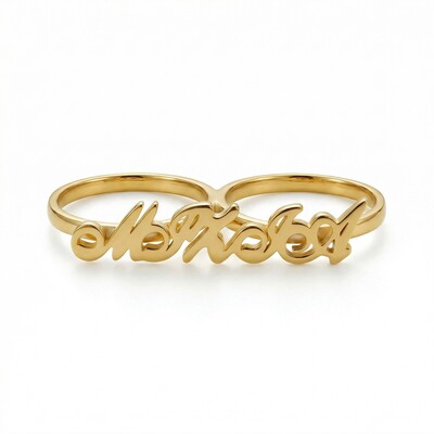 Personalized Two Finger Name Rings