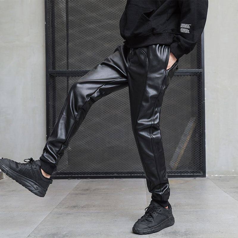 Street Black Leather Trousers