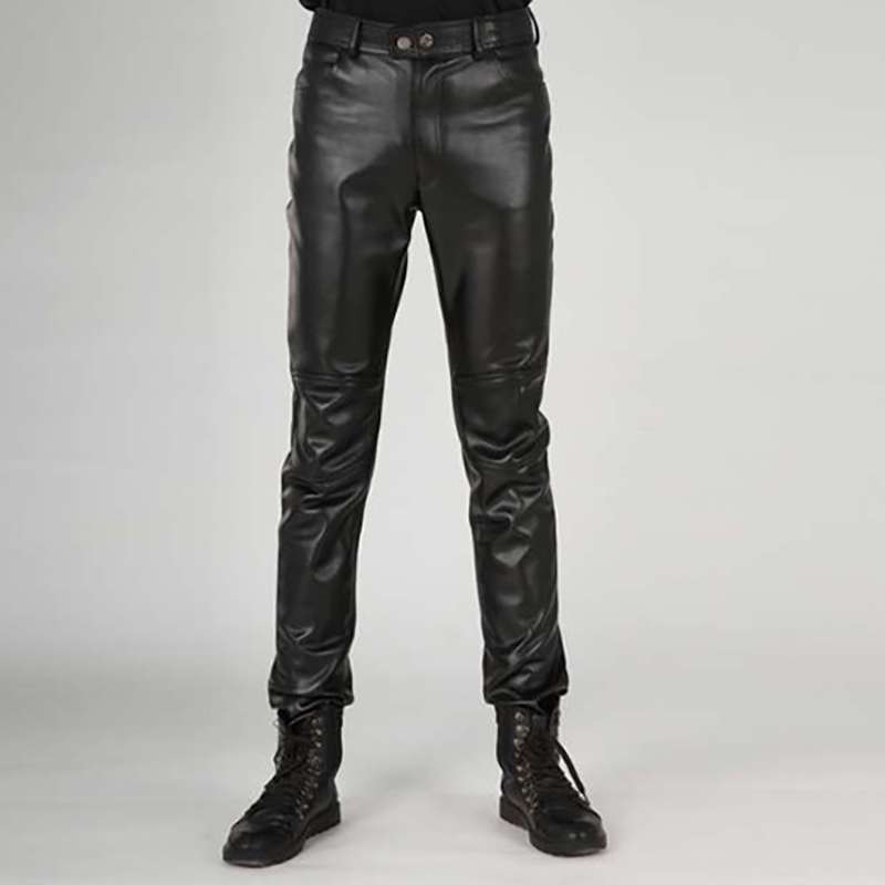 Slim Thin Motorcycle Riding Leather Pants
