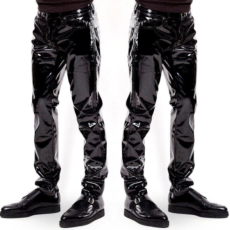 Black Leather Slim Pants