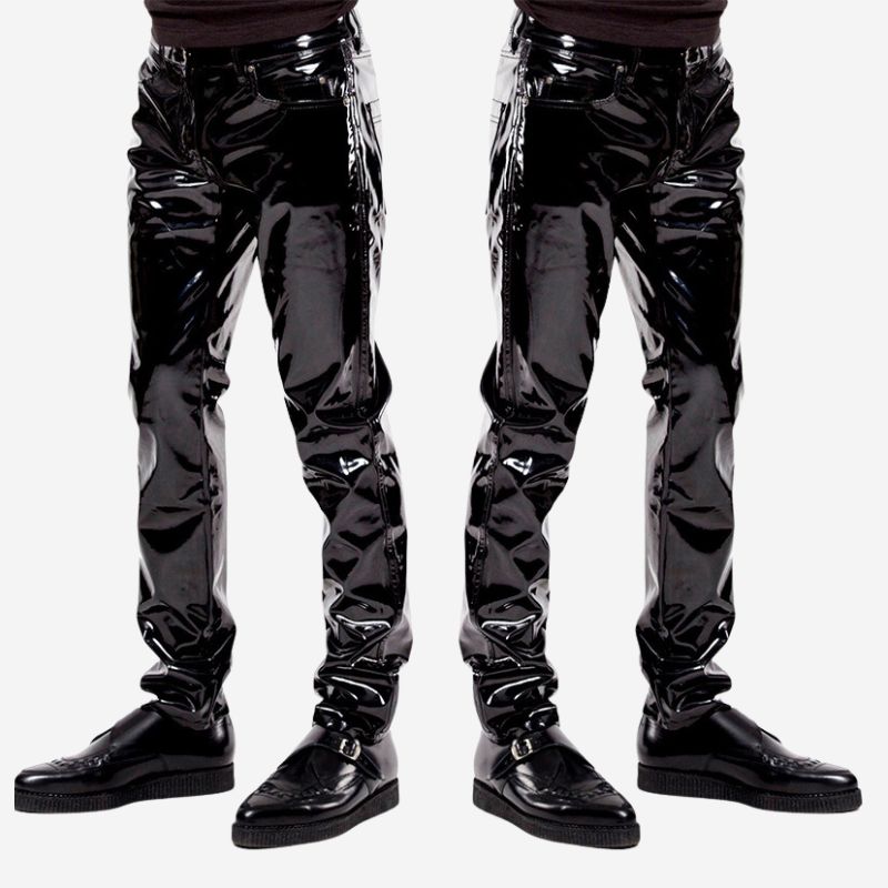 Black Leather Slim Pants