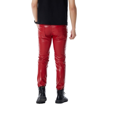 Red Punk Leather Pants