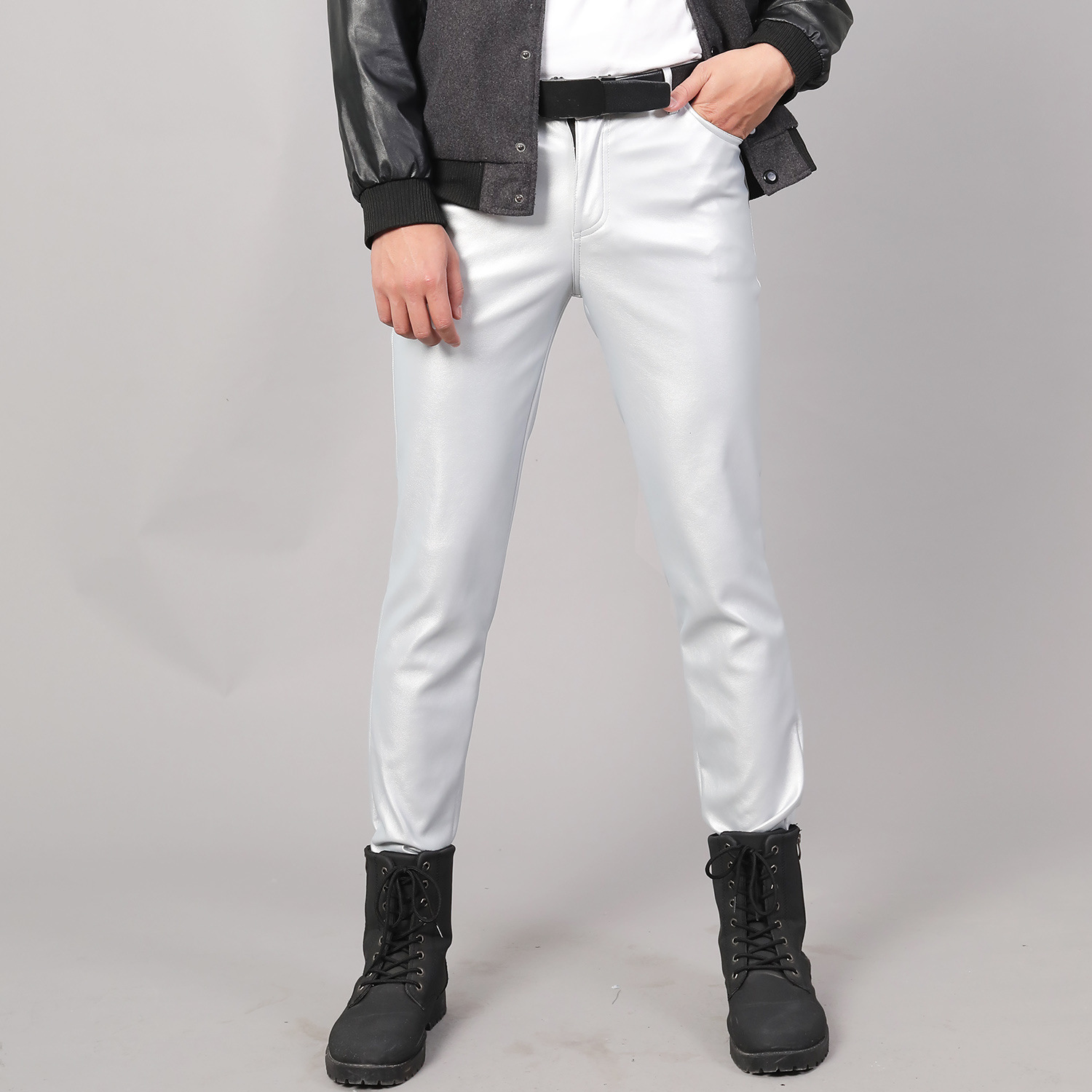 Stretch Slim Fashion Wetproof Leather Pants
