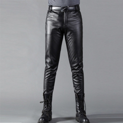 Men's Fashionable Slim Leather Pants