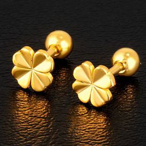 Golden Four Leaf Clover Earrings