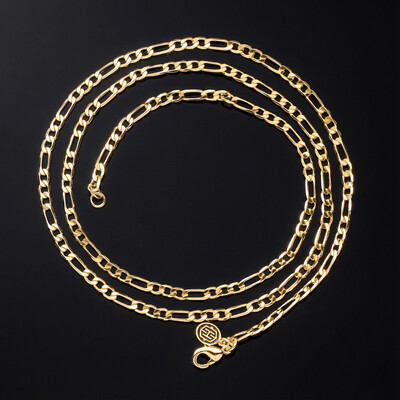 3mm Figaro Chain in Gold