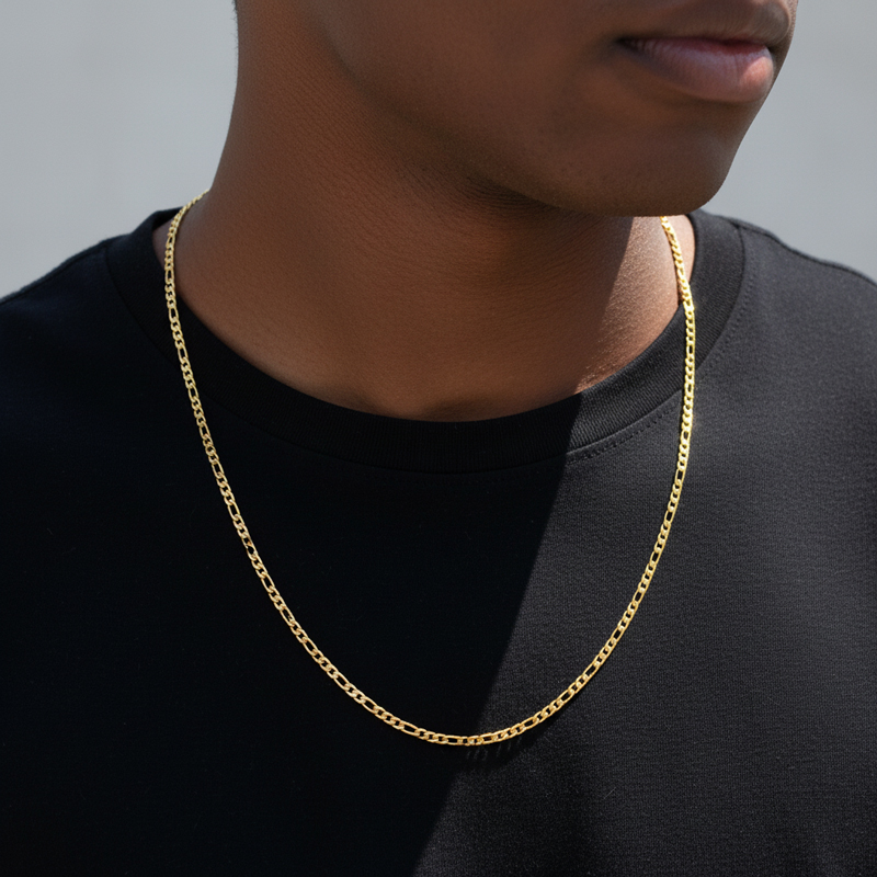 3mm Figaro Chain in Gold 3mm Figaro Chain in Gold
