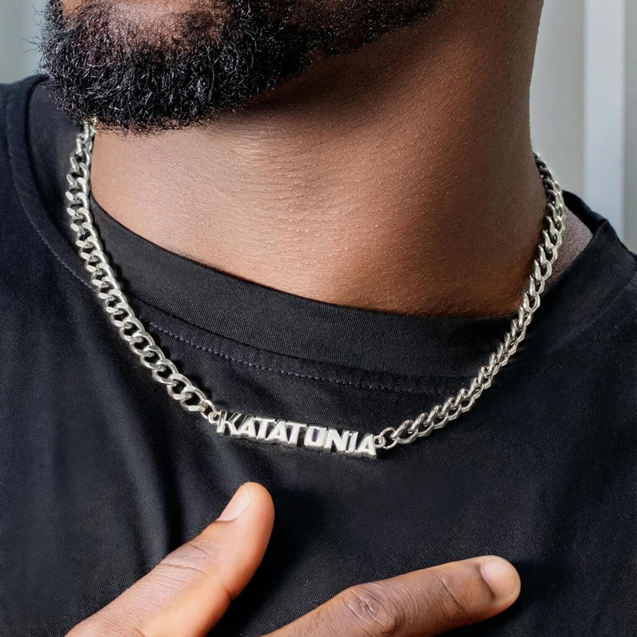 8mm 20" Custom Initial Letter Cuban Chain in 18K Gold Plated