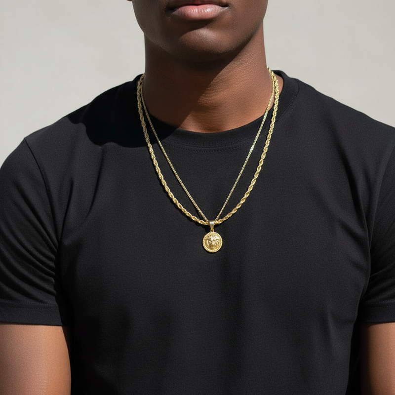 3mm 18K Gold Finish Rope Chain