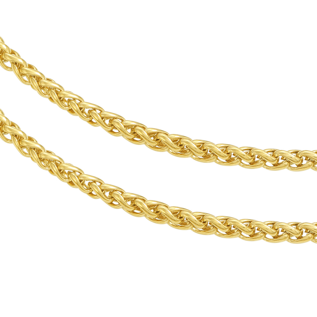 3mm Franco Solid 925 Sterling Silver Chain in Gold