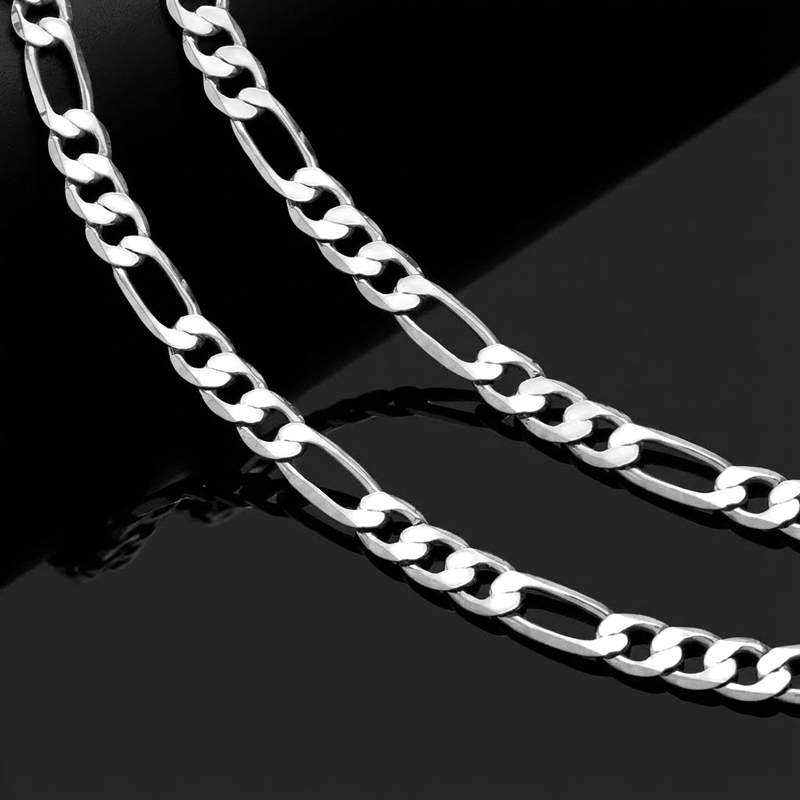 5mm Figaro Solid 925 Sterling Silver Chain