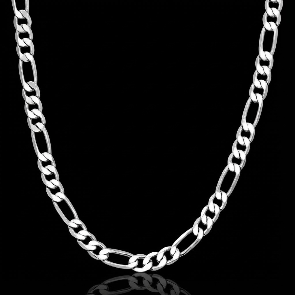 5mm Figaro Solid 925 Sterling Silver Chain