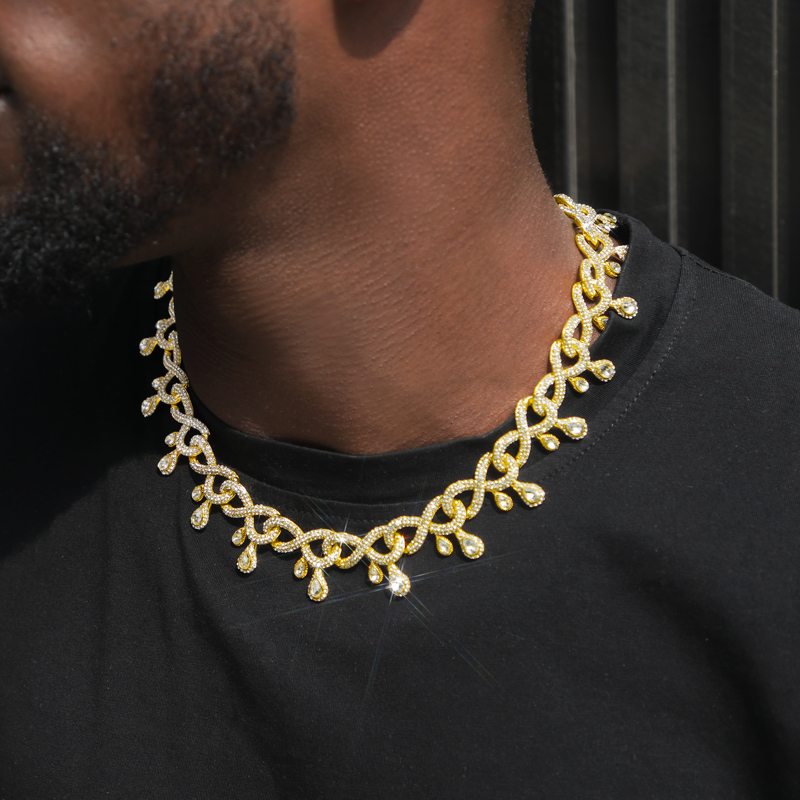  Iced Dripping Infinity Cuban Link Chain