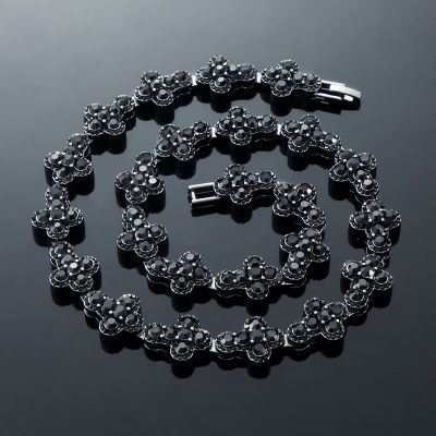 16mm 20'' Black Diamonds Cross Chain in Black Gold