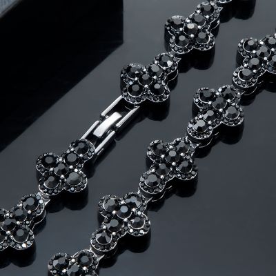 16mm 20'' Black Diamonds Cross Chain in Black Gold