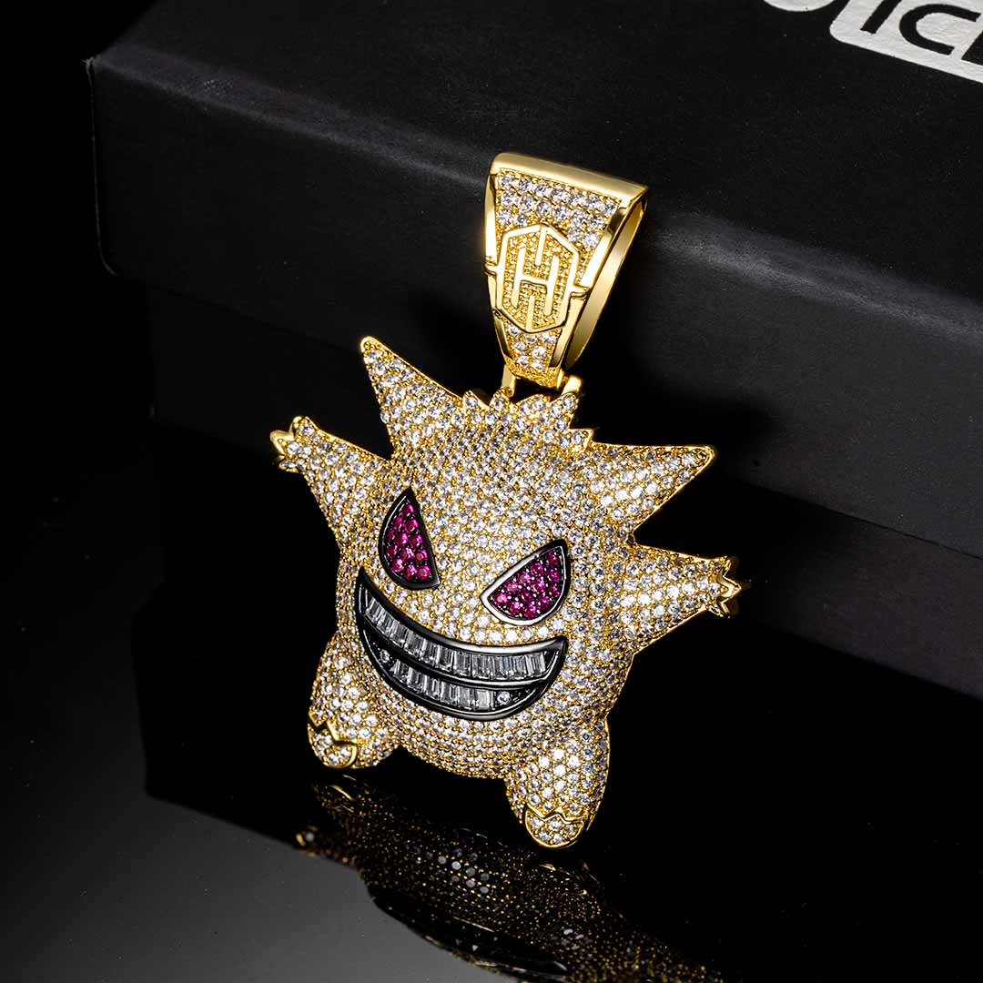  Iced Gengar Pendant in Gold