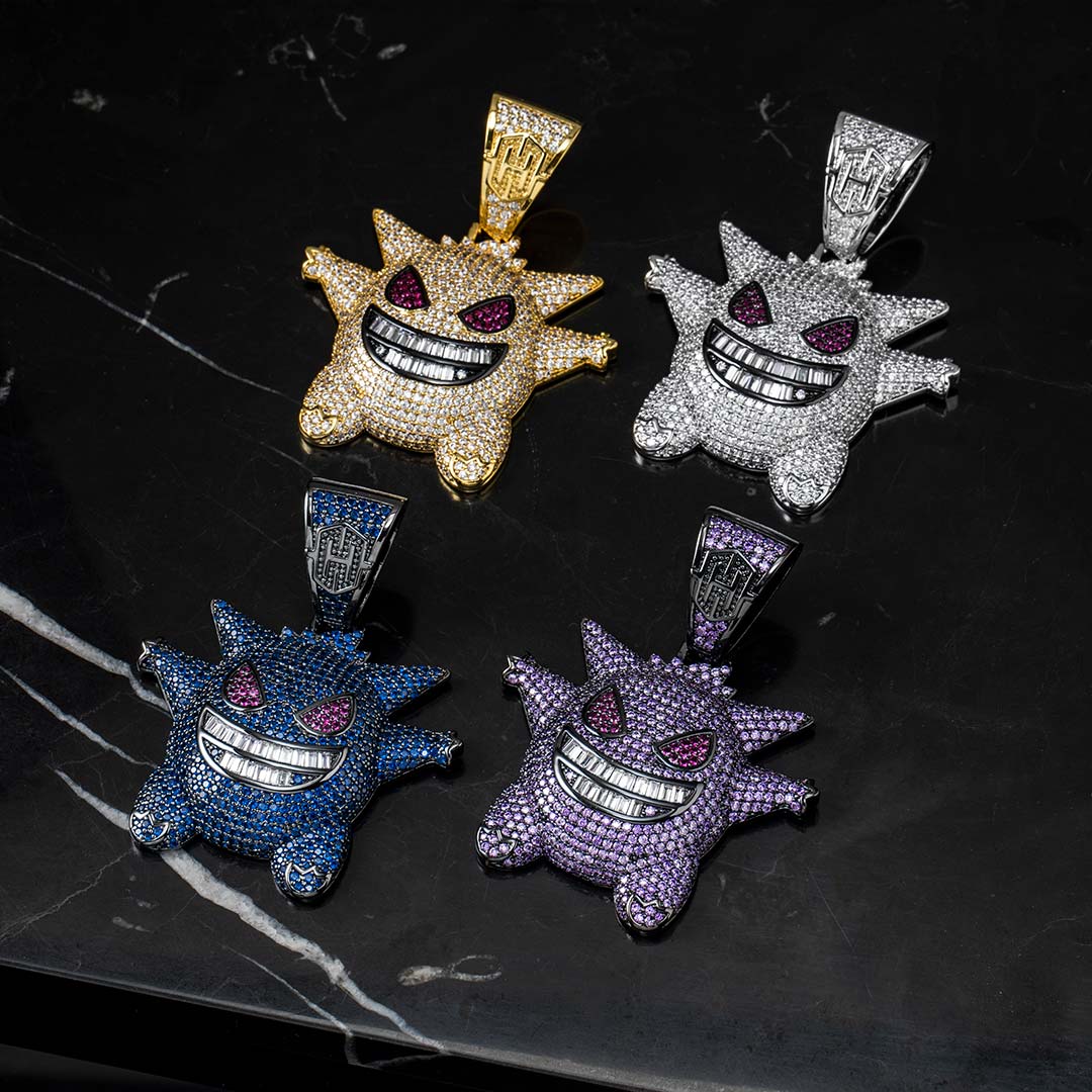  Iced Gengar Pendant in Gold