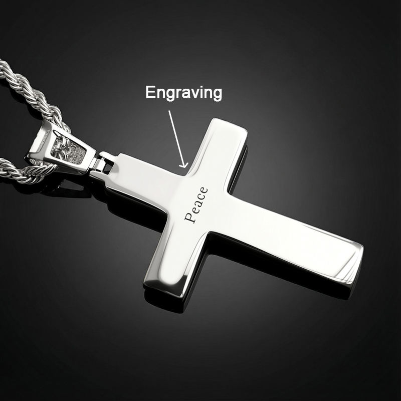 Iced Princess Cut Cross Pendant in White Gold Iced Princess Cut Cross Pendant in White Gold