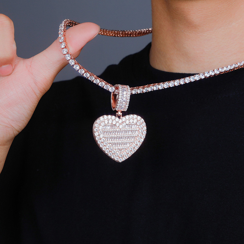 Custom Locket Heart Photo Pendant in Rose Gold