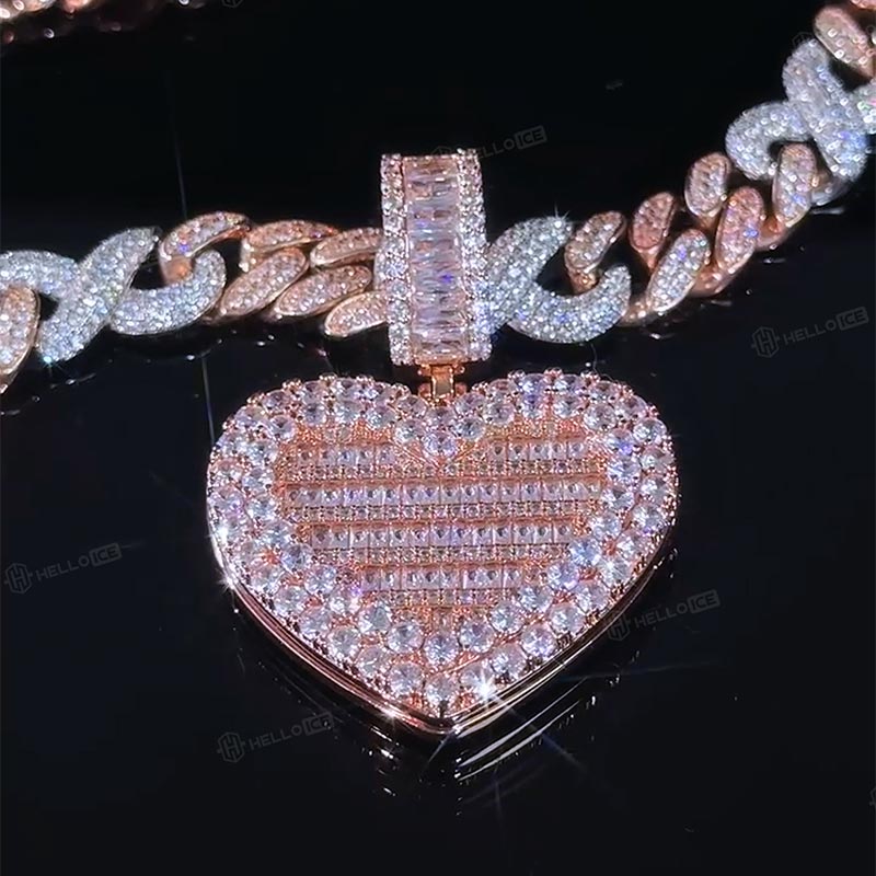 Custom Locket Heart Photo Pendant in Rose Gold