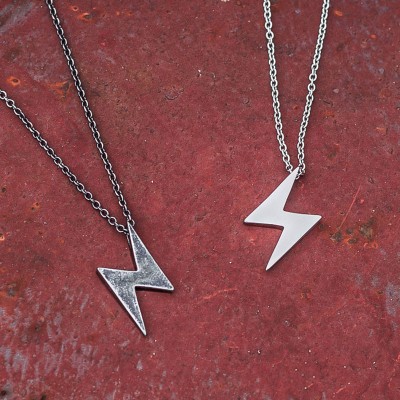 Retro Flash Lightning Titanium Steel Necklace