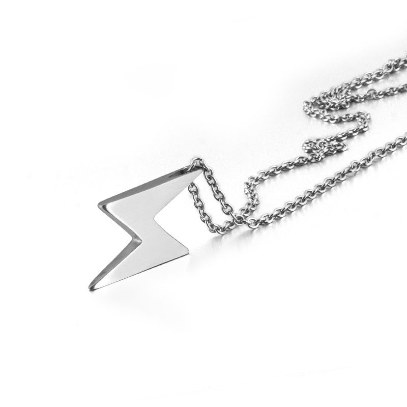 Retro Flash Lightning Titanium Steel Necklace