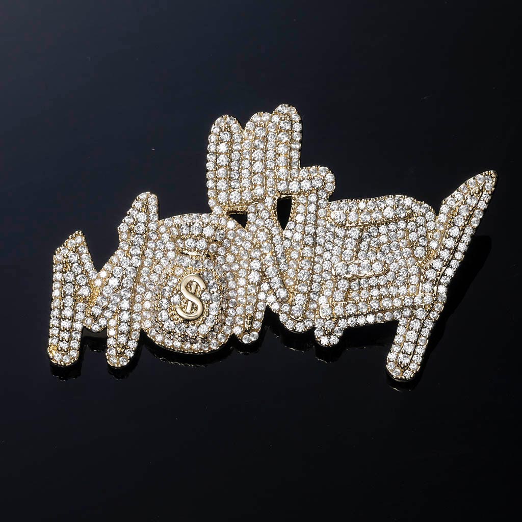 Iced Lil Money Pendant in Gold