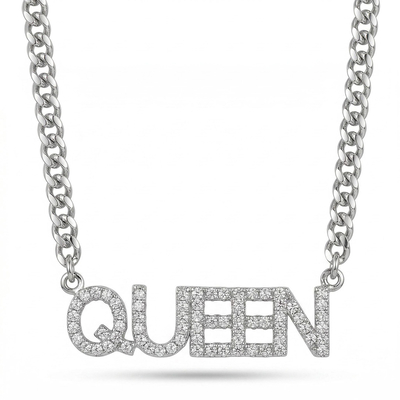 Custom Iced Name Necklace with 18" Cuban Chain