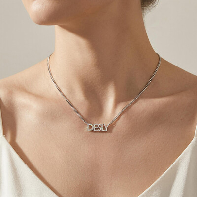 Custom Iced Name Necklace with 18" Cuban Chain