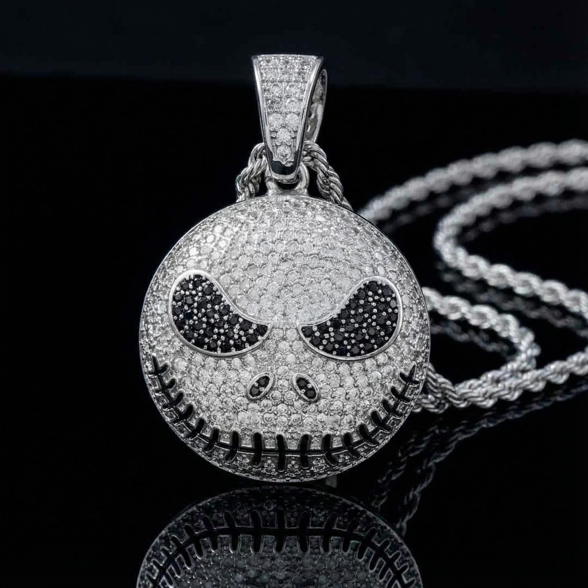 Iced Skull Pendant in White Gold Iced Skull Pendant in White Gold