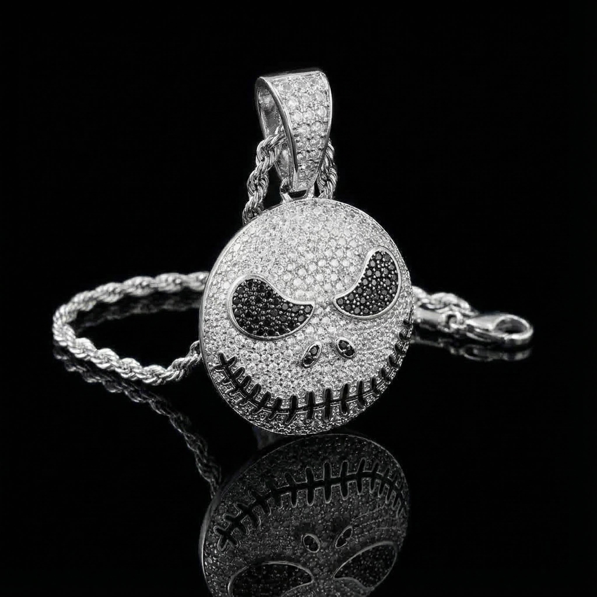 Iced Skull Pendant in White Gold Iced Skull Pendant in White Gold