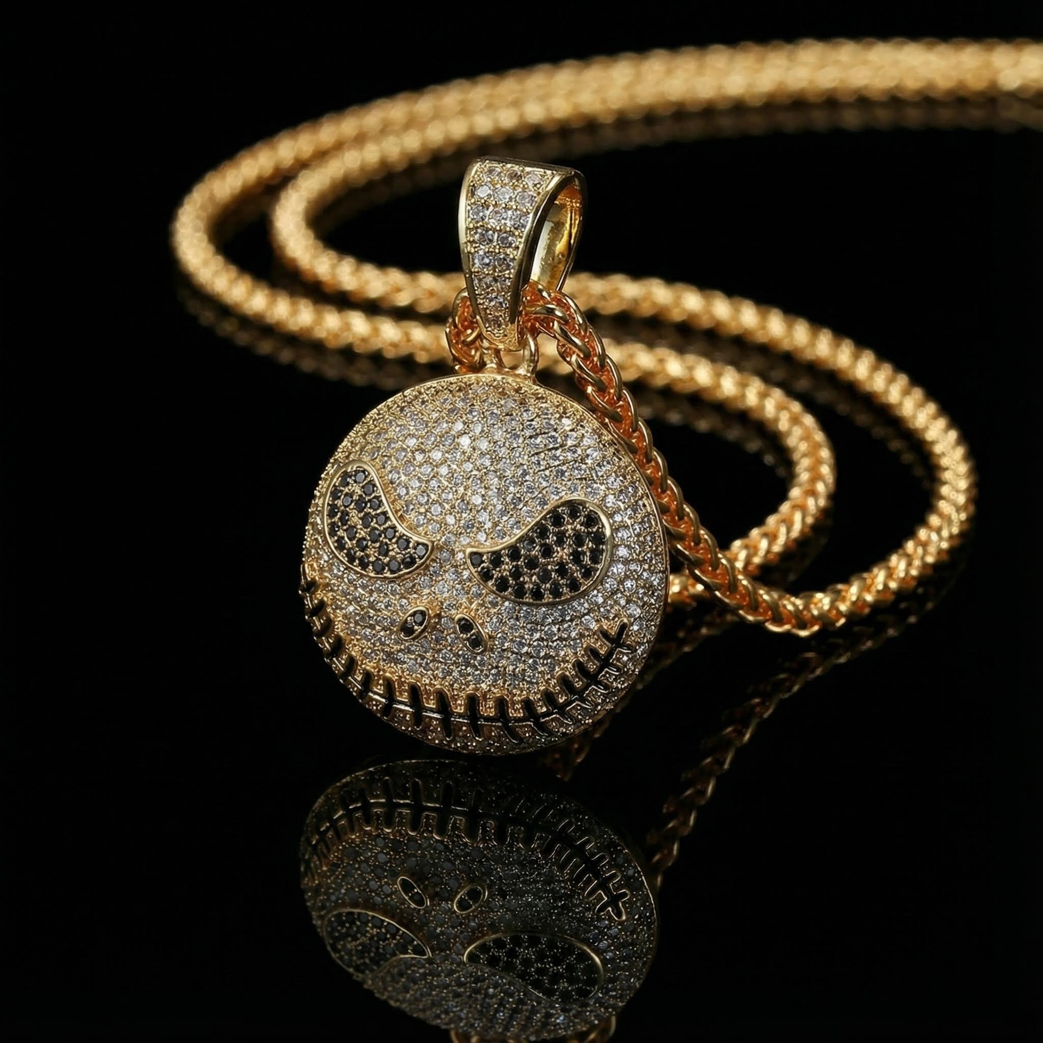 Iced Skull Pendant in White Gold Iced Skull Pendant in White Gold