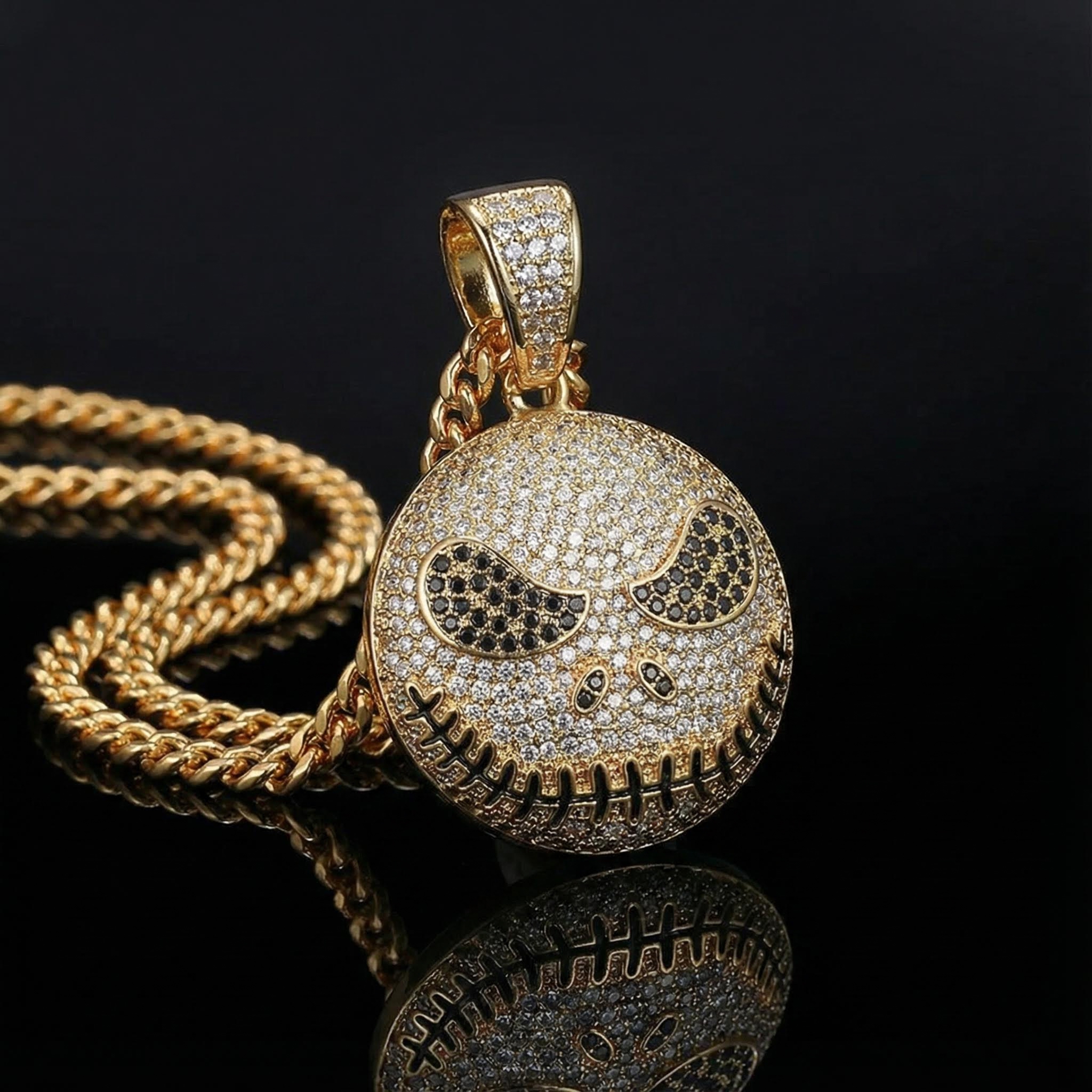 Iced Skull Pendant in White Gold Iced Skull Pendant in White Gold