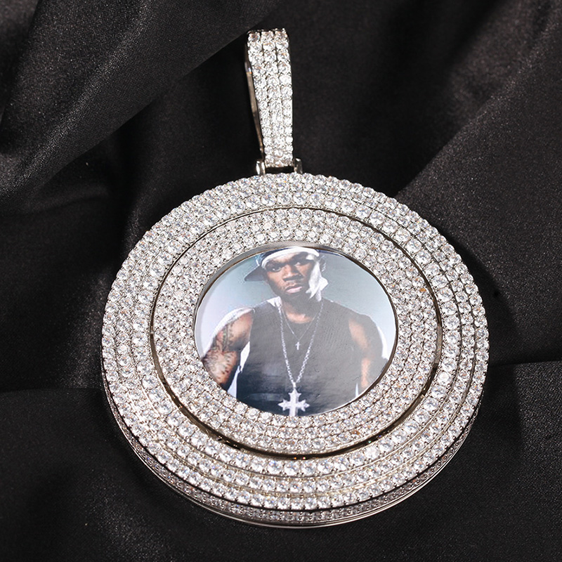 Iced Custom Rotatable Photo Pendant