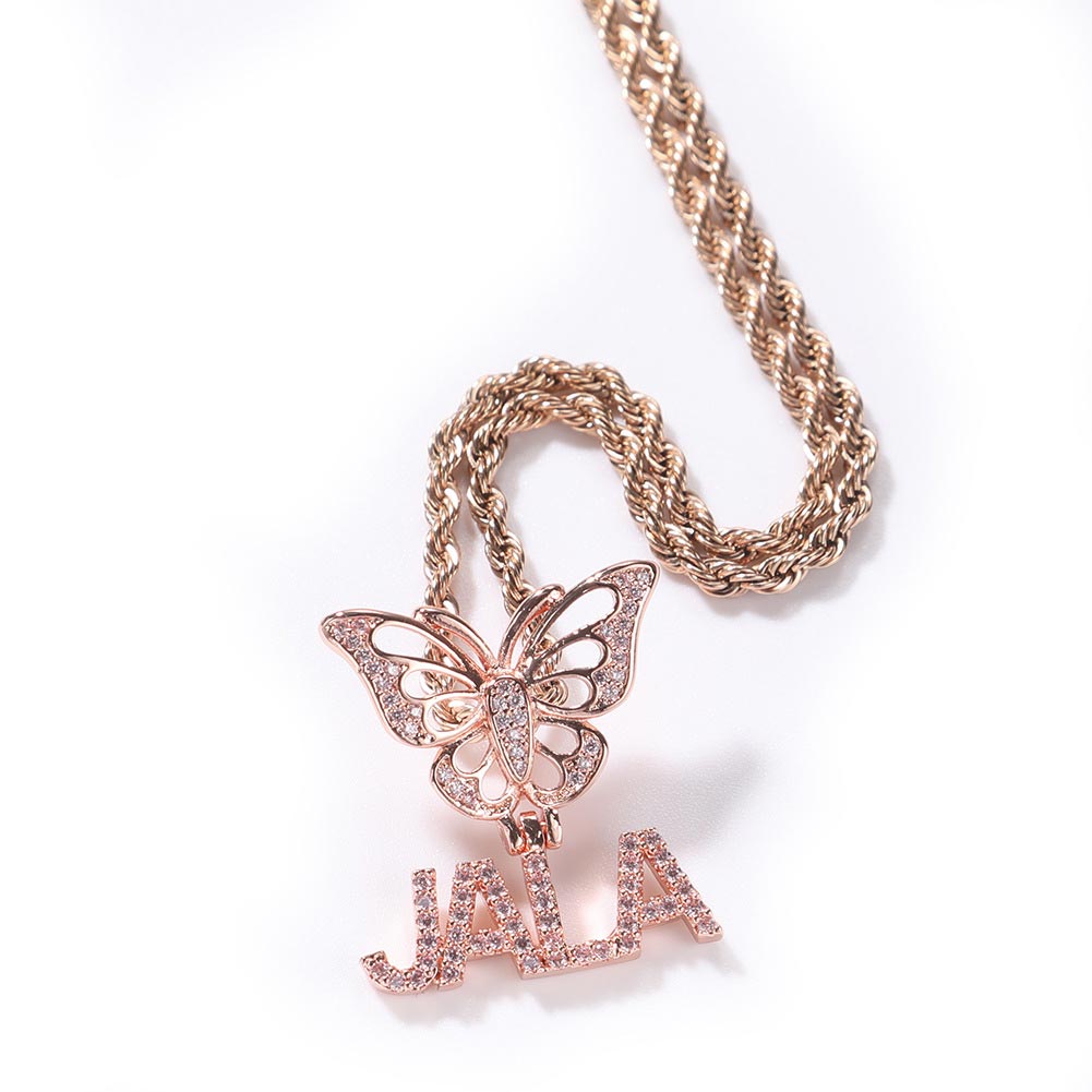 Custom Name Pendant with Butterfly Clasp