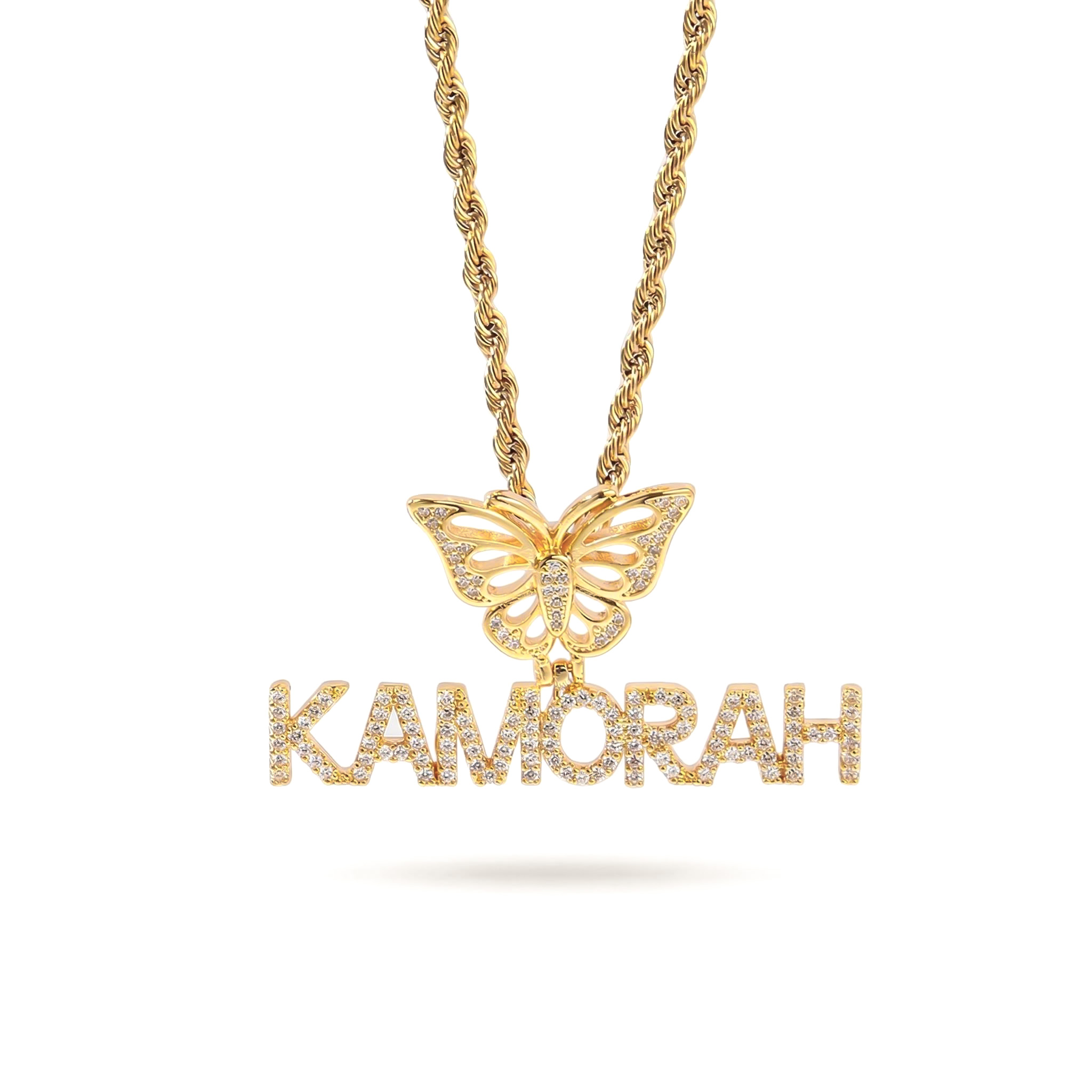 Custom Name Pendant with Butterfly Clasp