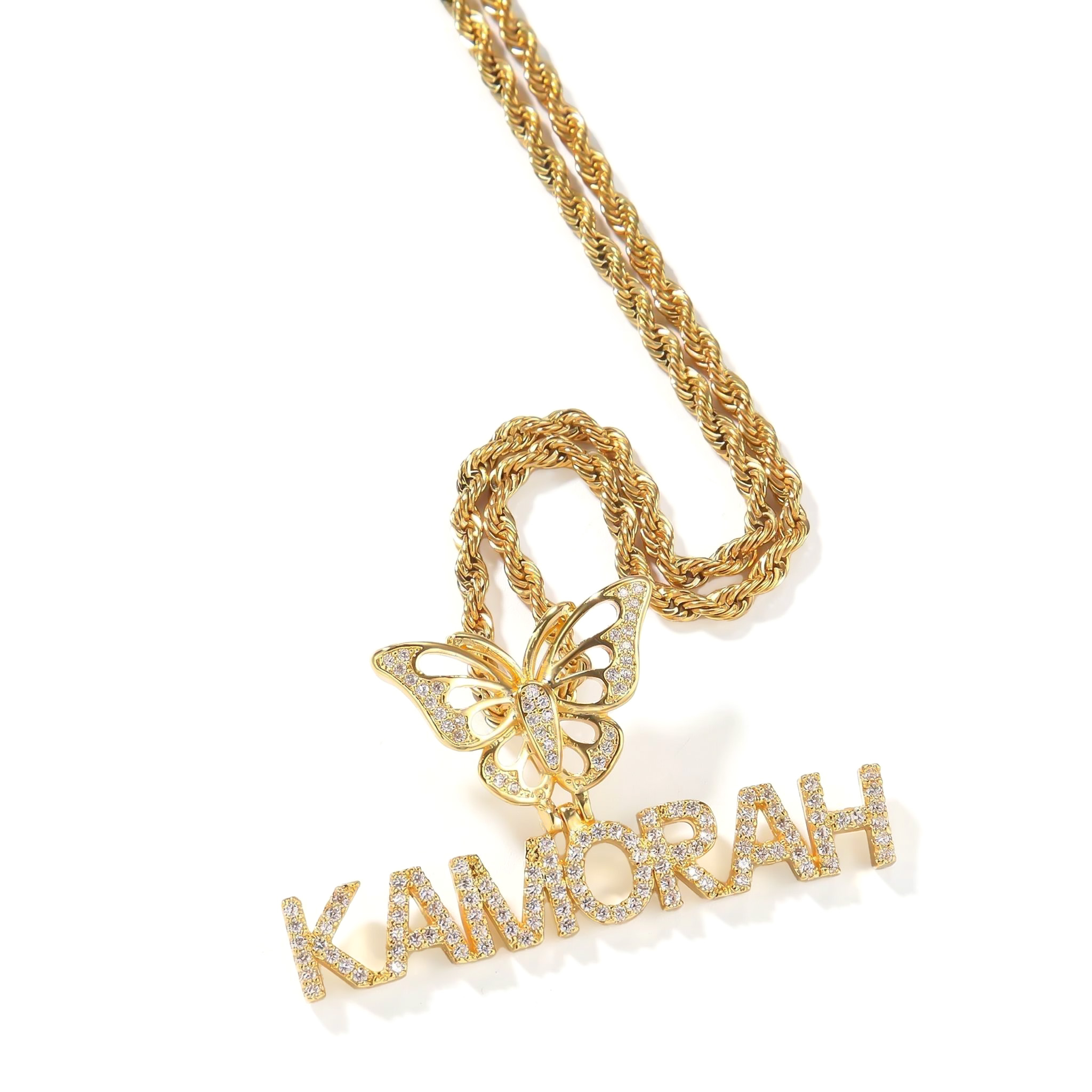 Custom Name Pendant with Butterfly Clasp