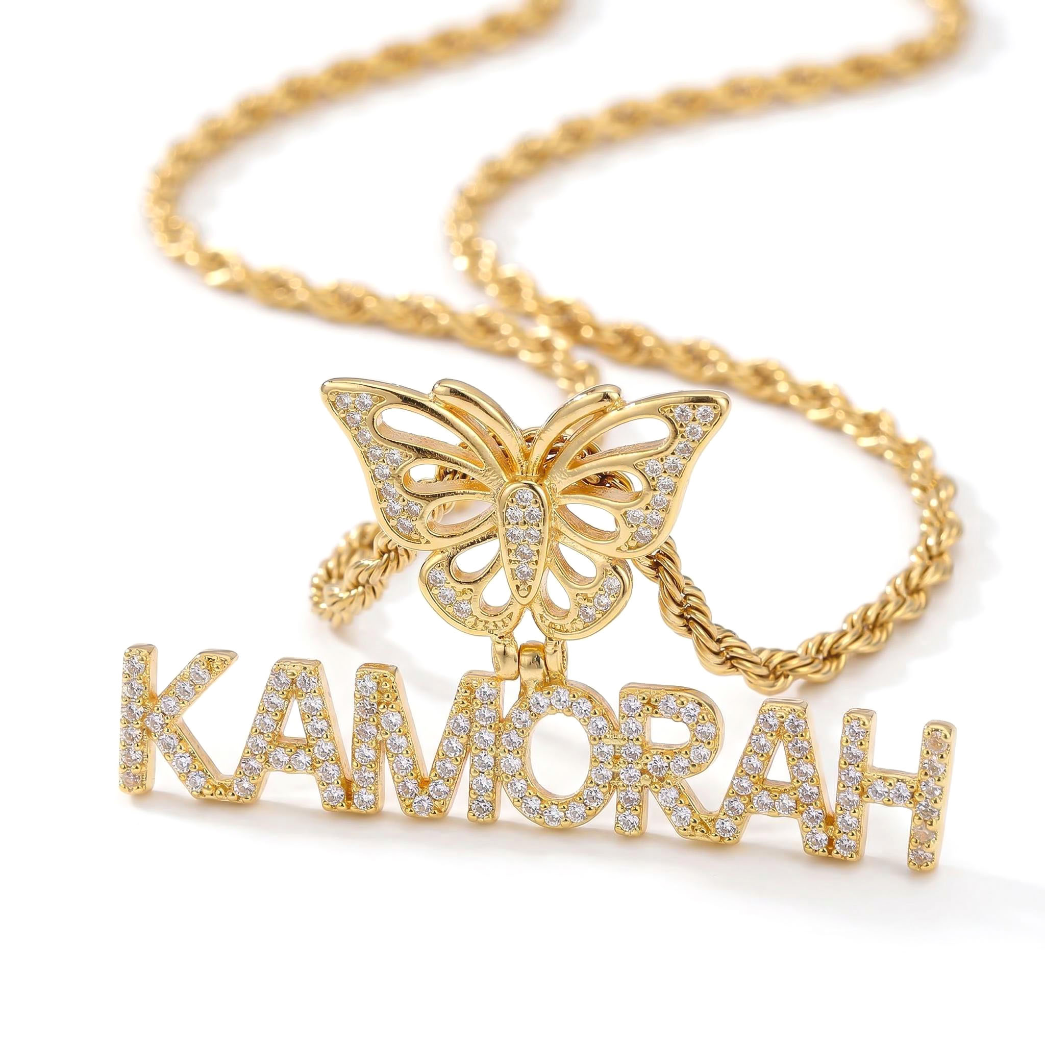 Custom Name Pendant with Butterfly Clasp