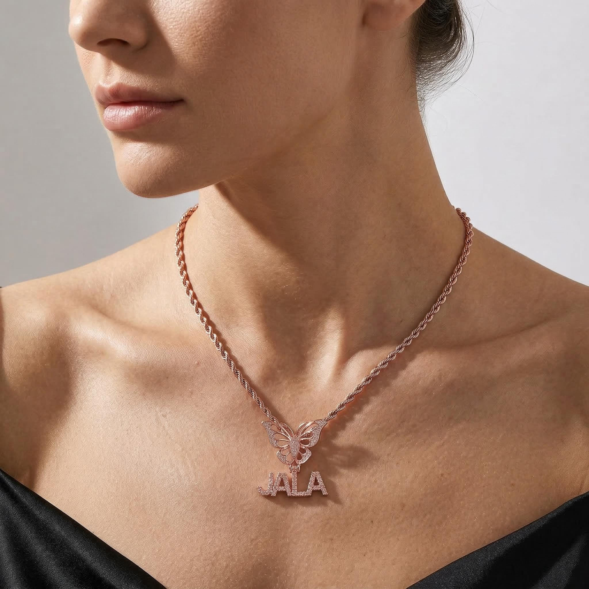 Custom Name Pendant with Butterfly Clasp