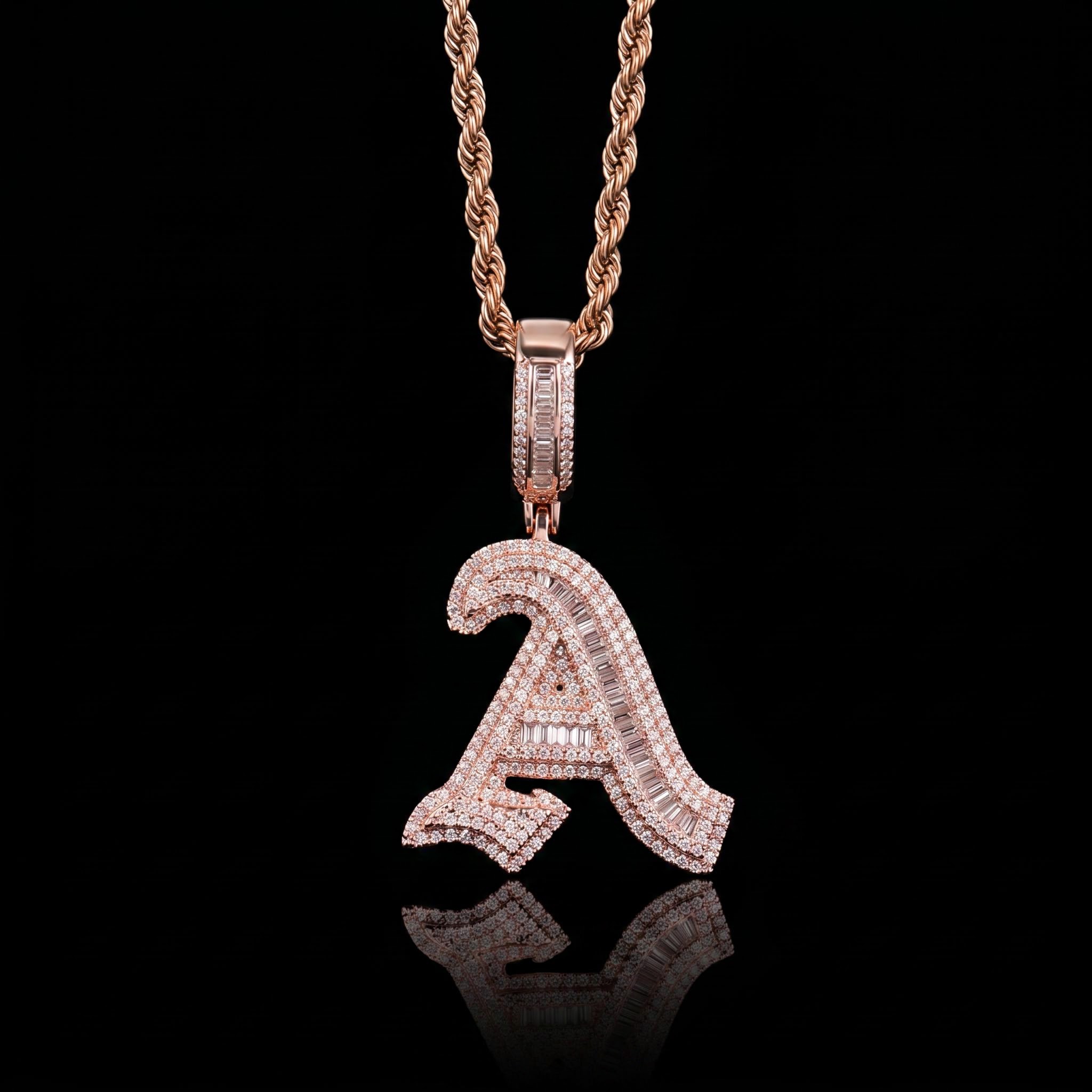 Custom Iced Baguette Old English Pendant Custom Iced Baguette Old English Pendant