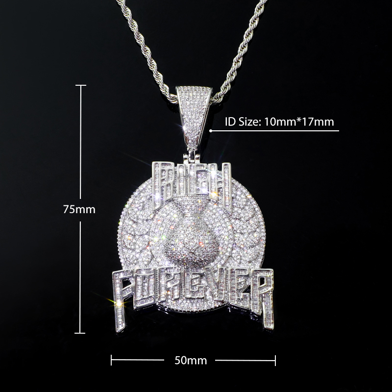 Iced RICH FOREVER Pendant - Helloice Jewelry