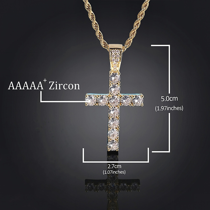 Glow in the Dark Iced Round Cut Cross Pendant Glow in the Dark Iced Round Cut Cross Pendant